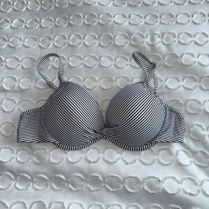 Striped Black and White Bra